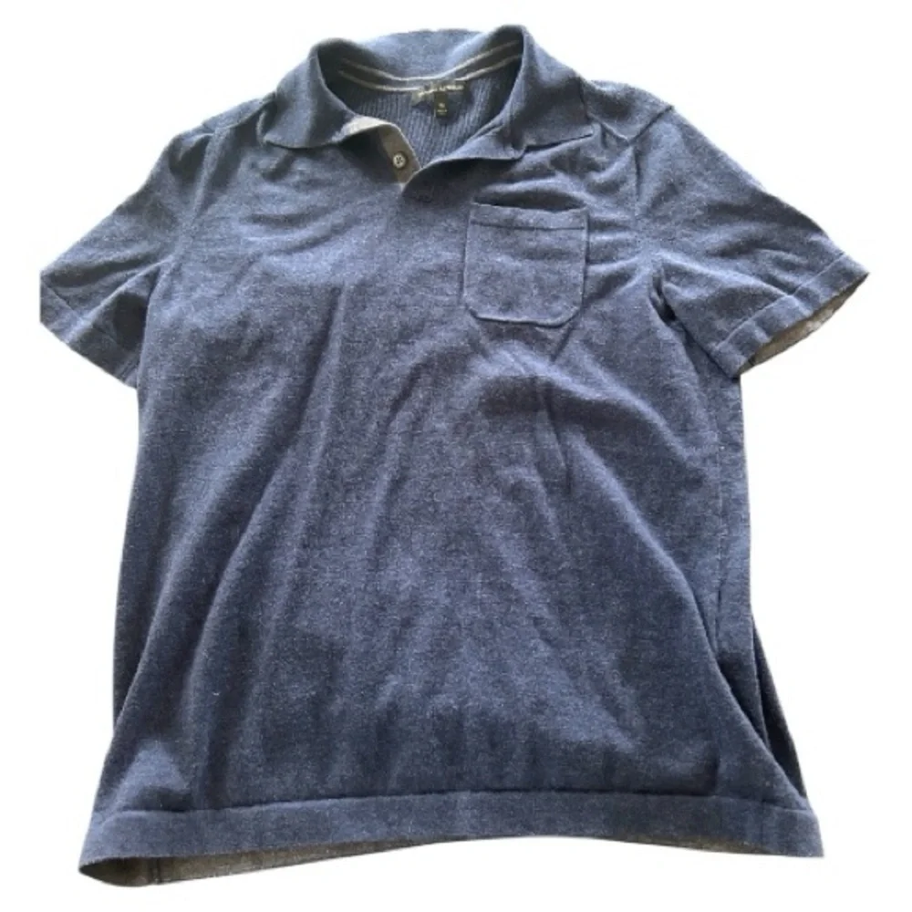Banana republic blue sweater material polo cotton nylon silk